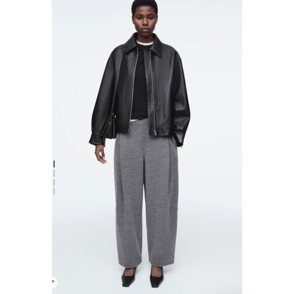 NWT COS Boiled Wool Barrel-leg Trousers - Picture 12 of 12